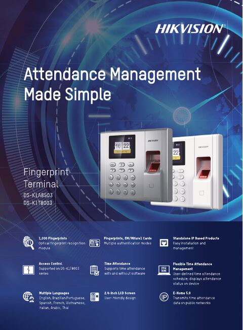8503 & 8003 Fingerprint Terminals flyer cover