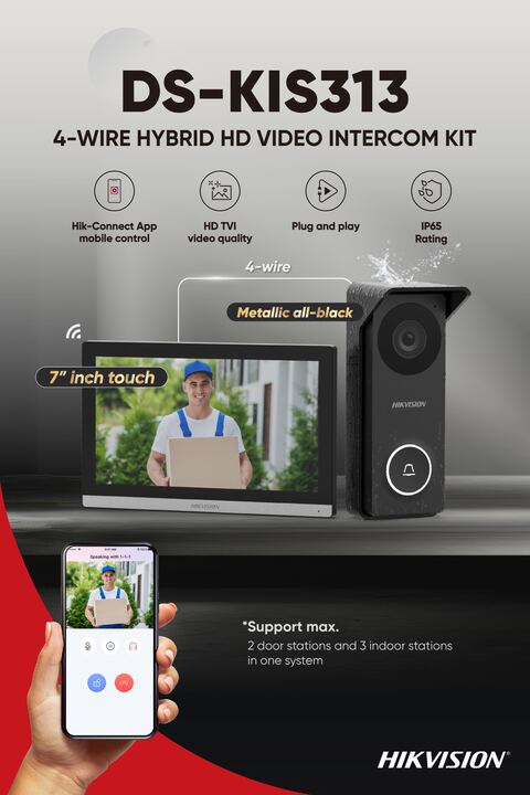 4-Wire Hybrid HD Video Intercom DS-KIS313 Kit poster cover