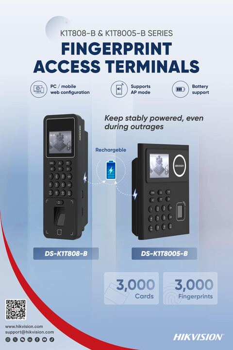 K1T808-B & K1T8005-B Series Fingerprint Access Terminals poster cover