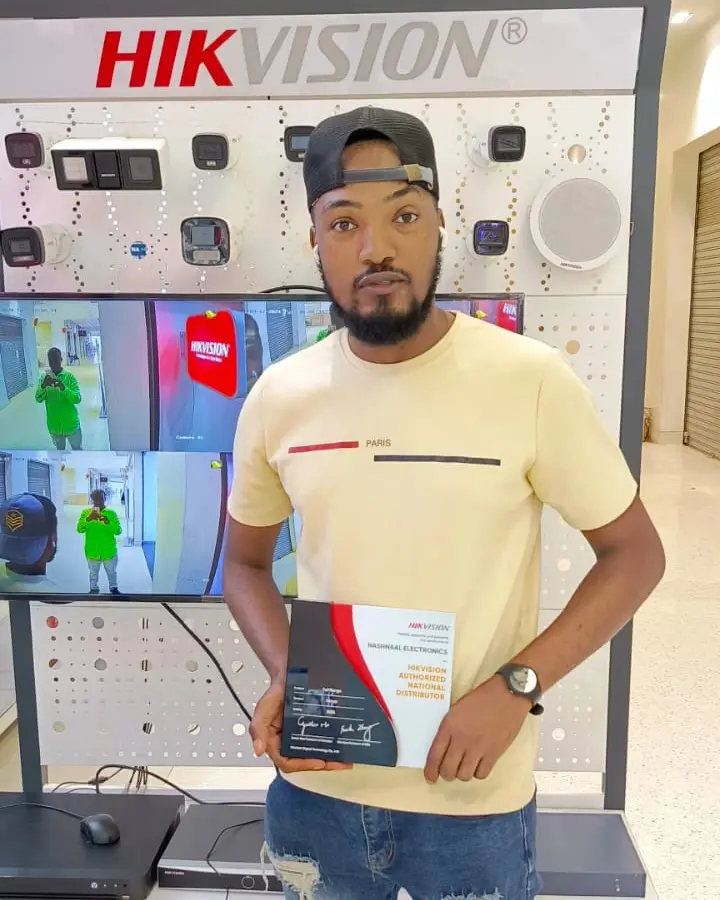 NE's Hikvision-certified technician at the NE showroom in Nairobi
