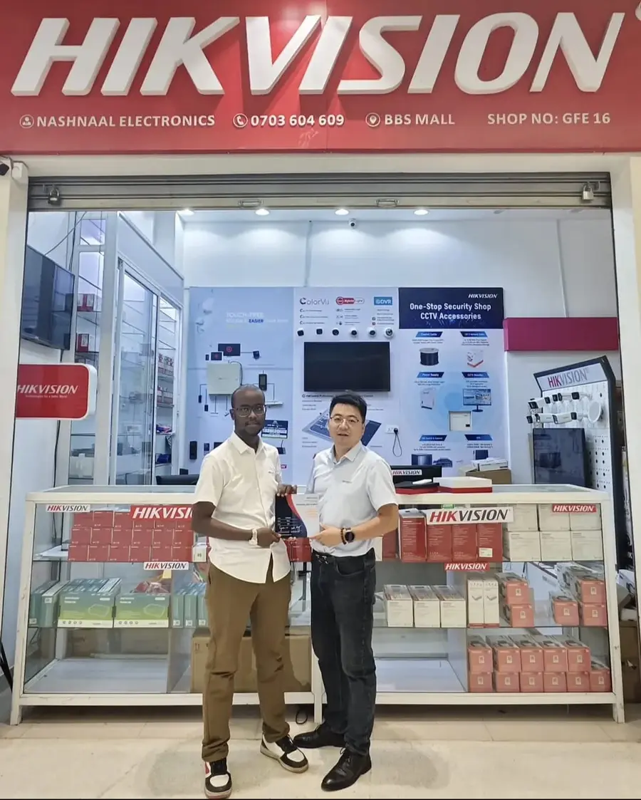 The NE Hikvision showroom at BBS Mall, Nairobi, during a visit from the Hikvision team