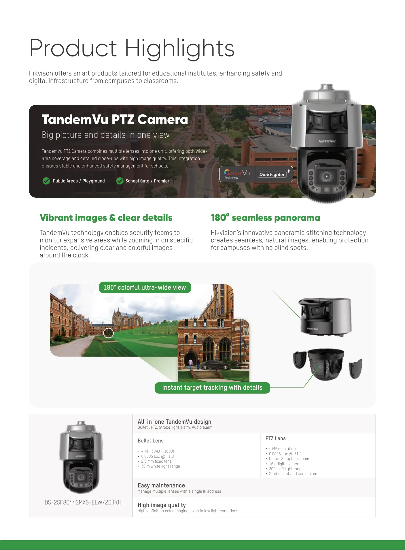 TandemVu PTZ Camera — big picture and detail in one view.