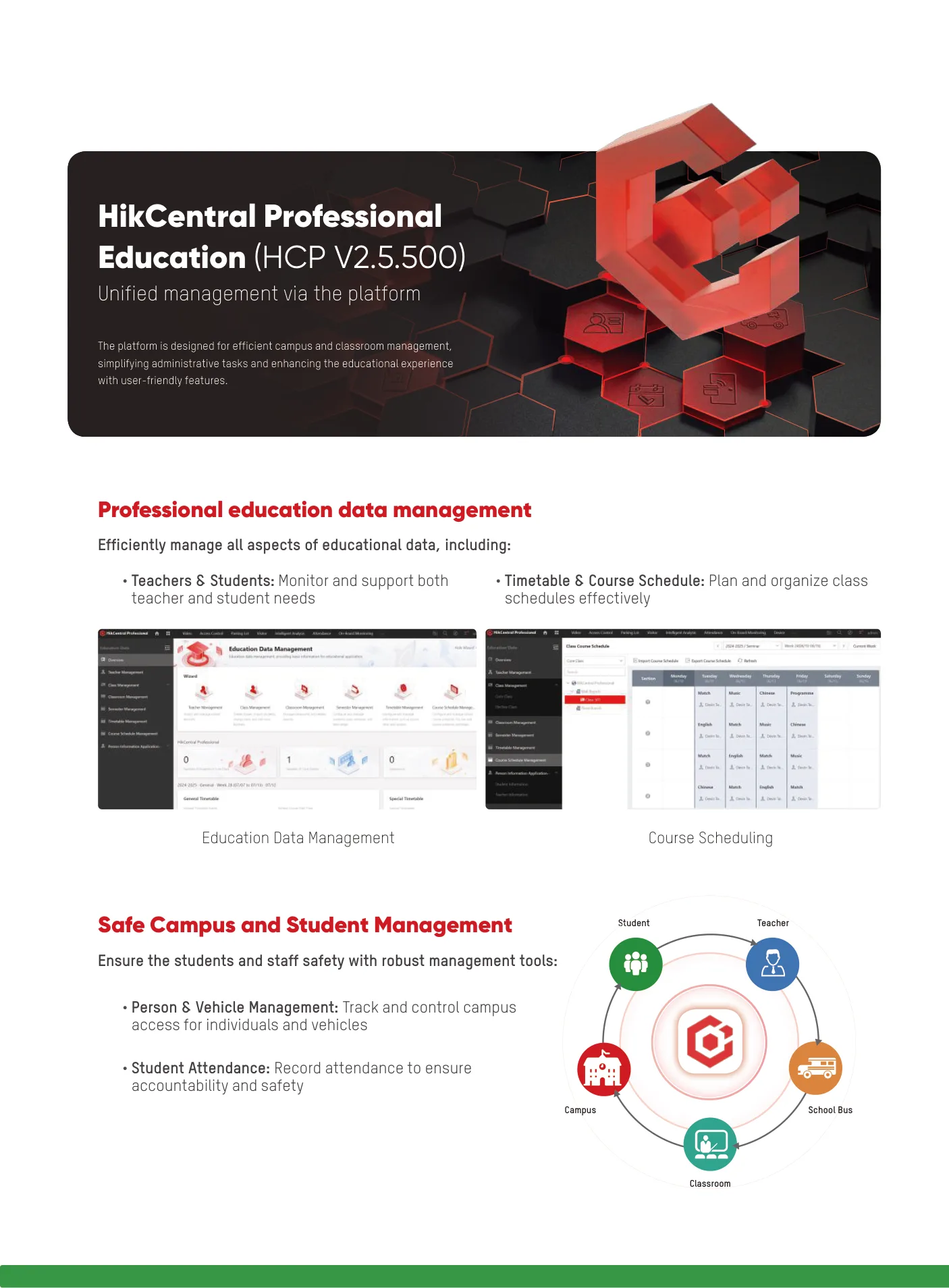 HikCentral Professional for Education — unified platform management.