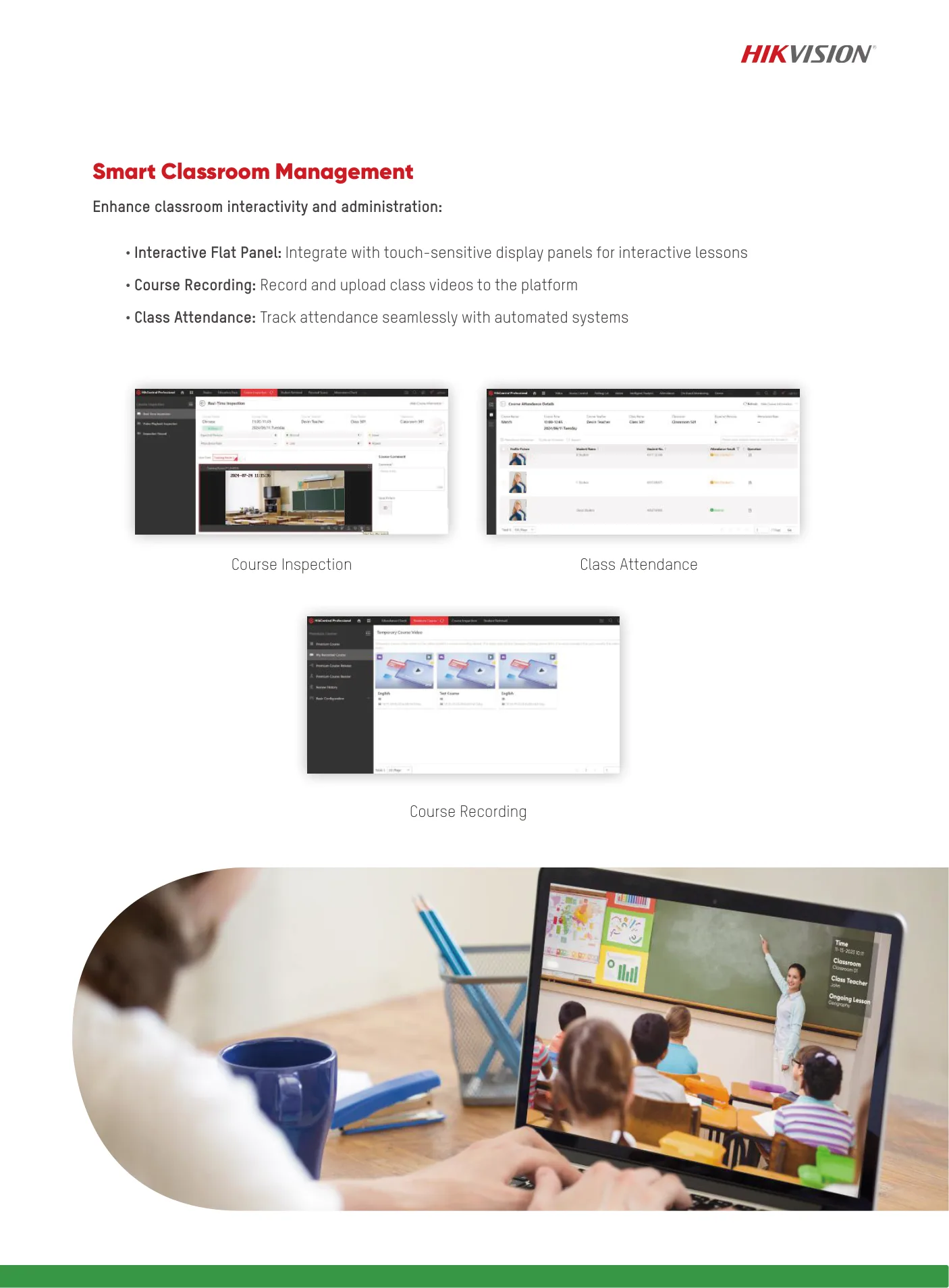 Smart Classroom Management — course inspection and attendance.