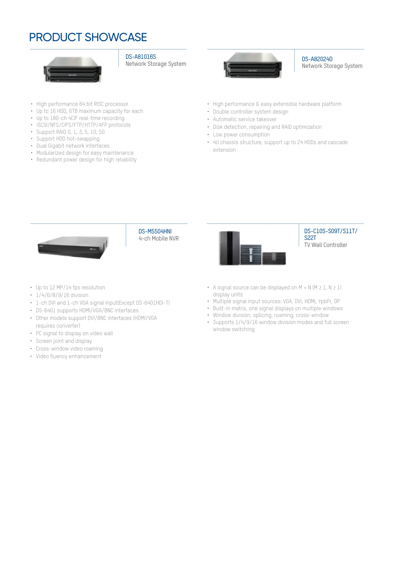 Product Showcase — storage systems.