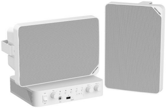 Analog Audio Kit with 60W Analog Amplifier and 2* 20W Cabinet Speakers(DS-QAE0A60G1-VB x1, DS-QAE0120G1R x2)