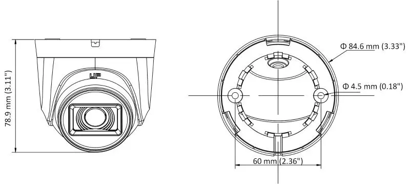 HD-1080P IR Turret-20M — DS-2CE76D0T-EXIPF(2.8mm)(O-STD) — view 2