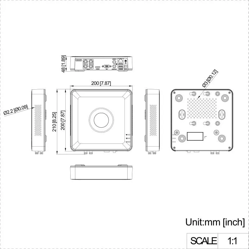 HD-1080P DVR-4CH Plastic 1 HDD — DS-7104HGHI-M1(STD)(C) — view 2