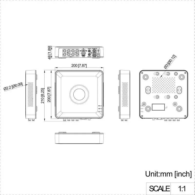 HD-1080P DVR-8CH Plastic 1 HDD — DS-7108HGHI-M1(STD)(C) — view 2