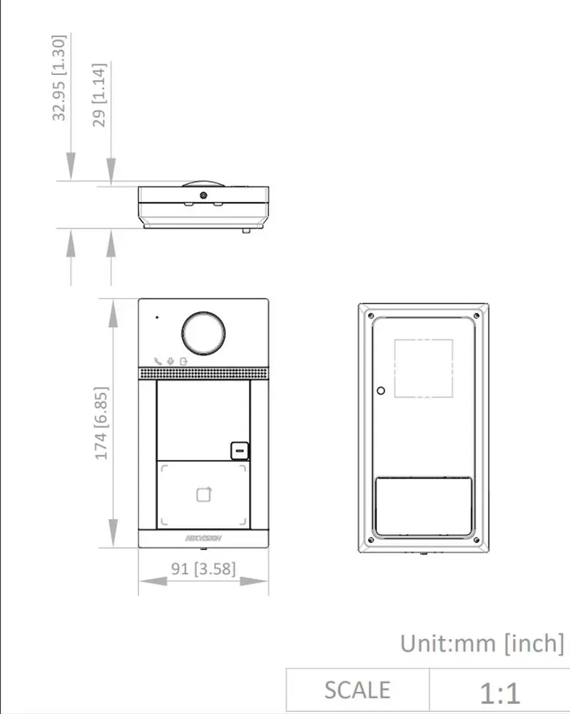 1 Button Metal Villa Door Station — DS-KV8113-WME1(C)(O-STD) — view 2