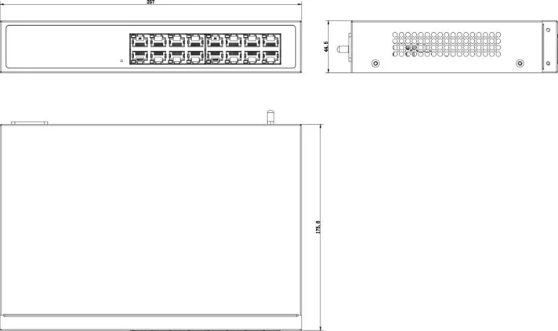 16-Port Fast Ethernet Metal Switch — DS-3E0116R-O(O-STD) — view 2