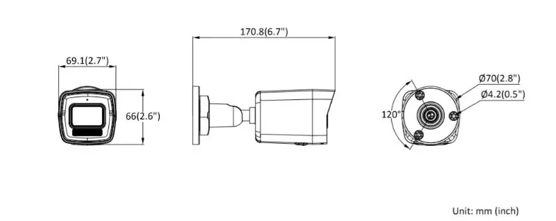 4MP Smart Hybrid Light Bullet IP Camera — DS-2CD1043G2-LIU(4mm)(O-STD) — view 4