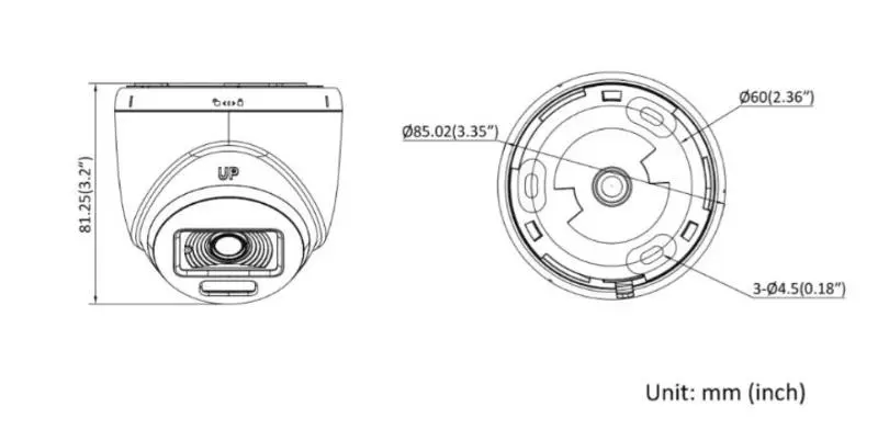 HD-1080P Smart Hybrid Light ColorVu Turret with Audio-20M — DS-2CE70DF0T-LPFS(2.8mm)(O-STD) — view 2