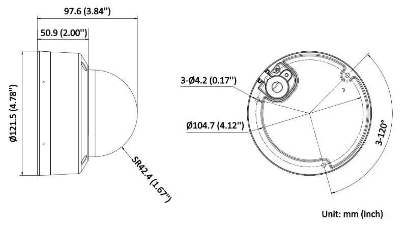 8MP Smart Hybrid Light Dome IP Camera — DS-2CD1183G2-LIU(2.8mm)(O-STD) — view 2
