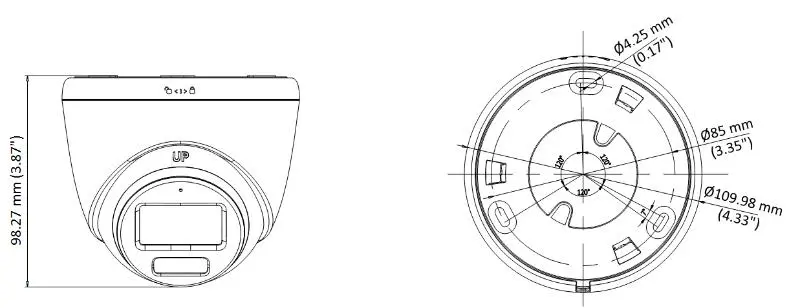 HD-3K Smart Hybrid Light ColorVu Turret with Audio-40M — DS-2CE72KF0T-LFS(2.8mm)(O-STD) — view 2