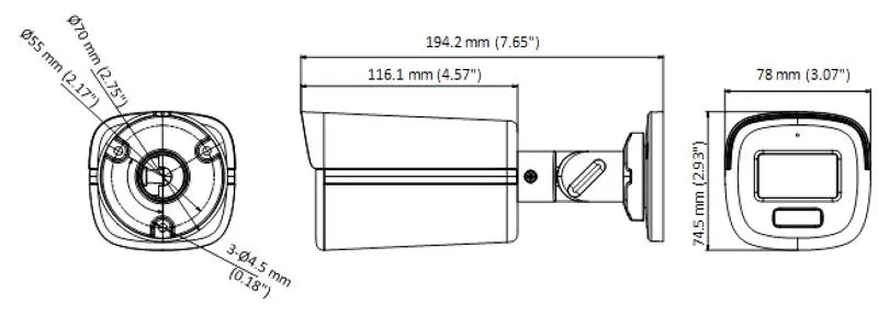 HD-3K Smart Hybrid Light ColorVu Bullet with Audio-40M — DS-2CE12KF0T-LFS(3.6mm)(O-STD) — view 4