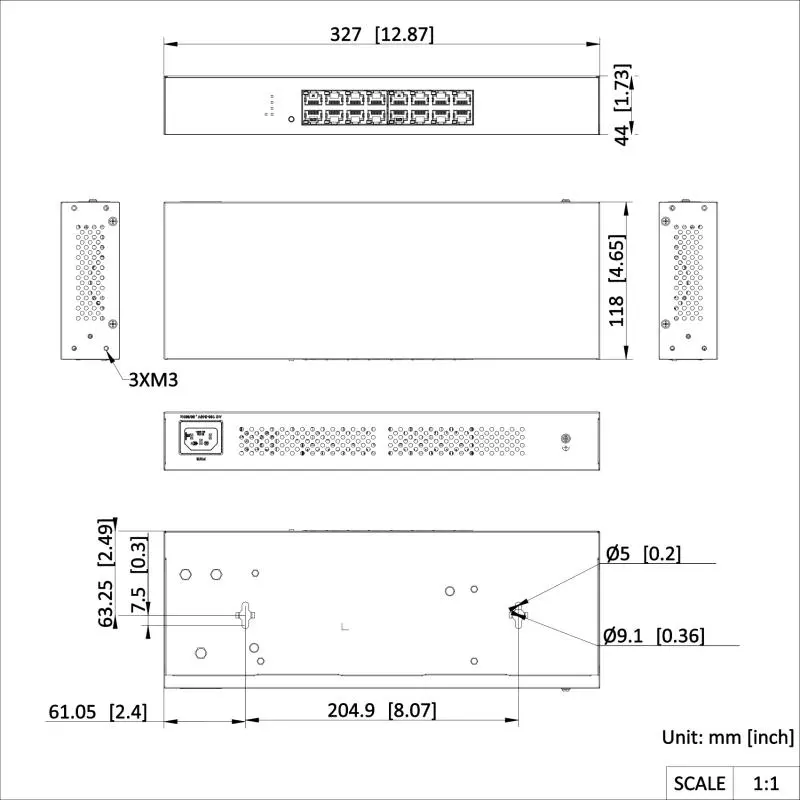 16-Port Gigabit Unmanaged Switch — DS-3E0516R-O — view 2