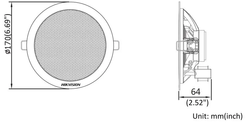 Analog Ceiling Speaker 6W — DS-QAE0206G1-V(O-STD) — view 4