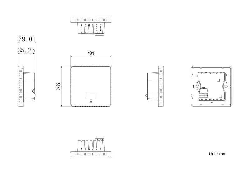 Wi-Fi 5 1200M In-Wall Access Point — DS-3WAP521-SI(O-STD) — view 2