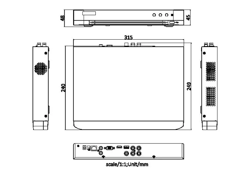 HD-5MP/3K DVR-4CH Metallic 1 HDD — iDS-7204HQHI-M1/XT(STD) — view 2