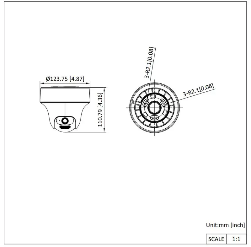Turbo HD 8.0 2MP Smart Hybrid Light PT Turret HD Camera-Support Two-Way Audio — DS-2CE70D0T-PTLTS(2.8mm)(O-STD) — view 4