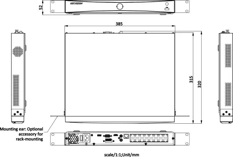 32CH 16 PORT POE 2 HDD K Series NVR — DS-7632NXI-K2/16P(E)(STD) — view 2
