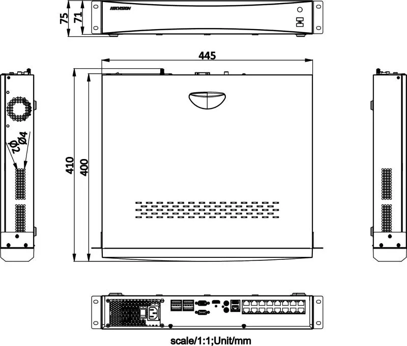 32CH 16 PORT POE 4 HDD K Series NVR — DS-7732NXI-K4/16P(E)(STD) — view 2