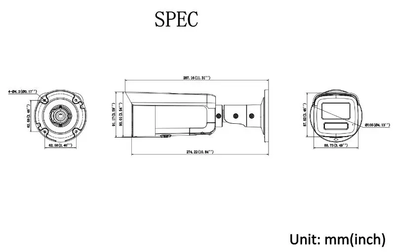 8 MP Smart Hybrid Light with ColorVu Fixed Bullet Network Camera — DS-2CD2T87G3-LIS2UY/SRB(4mm)(O-STD) — view 5