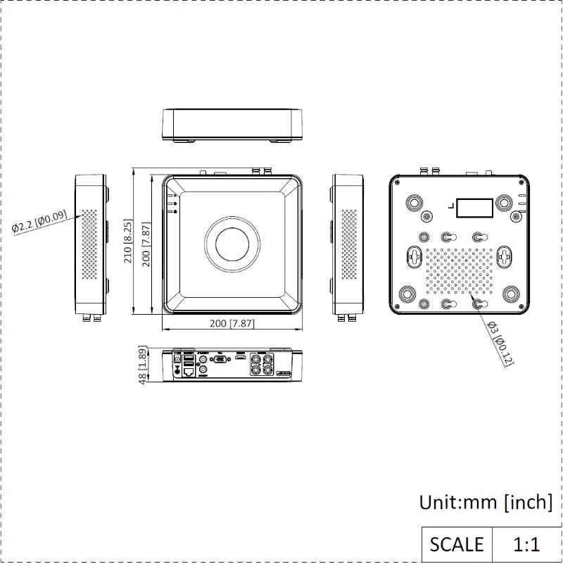 HD-5MP/3K DVR-4CH Plastic 1 HDD — iDS-7104HQHI-M1/T(STD) — view 6