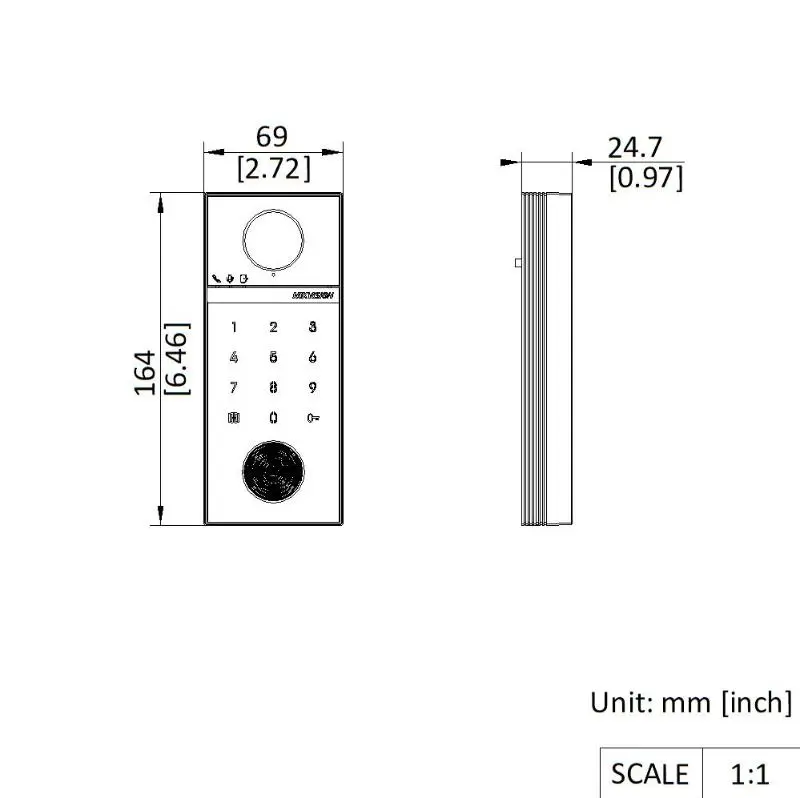 Villa door station — DS-KV6124-WBE1(O-STD) — view 4