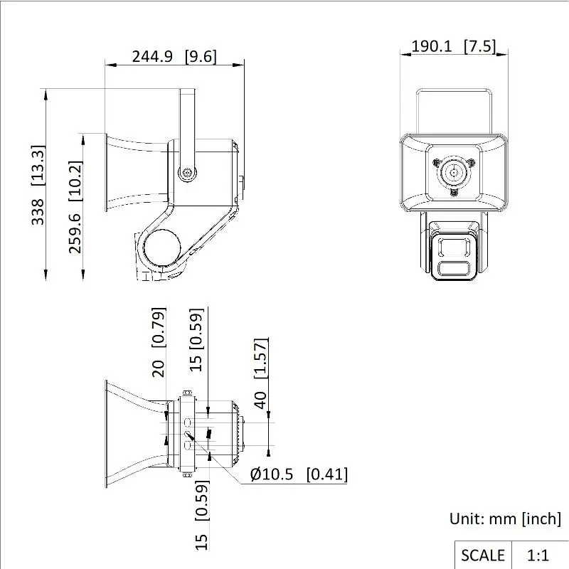 7W Motorized 4MP Horn Speaker — DS-QACAM07G1-4LIZSU(O-STD) — view 5