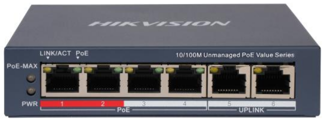 4 Port Fast Ethernet Unmanaged POE Switch — DS-3E0106P-E/M(B)(O-STD)