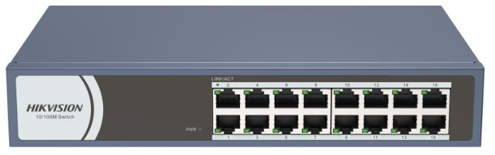 16-Port Fast Ethernet Metal Switch — DS-3E0116R-O(O-STD)